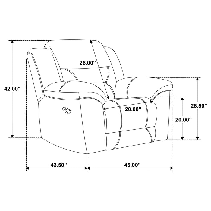 Gilson - Chenille Upholstered Reclining Glider Recliner - Gray