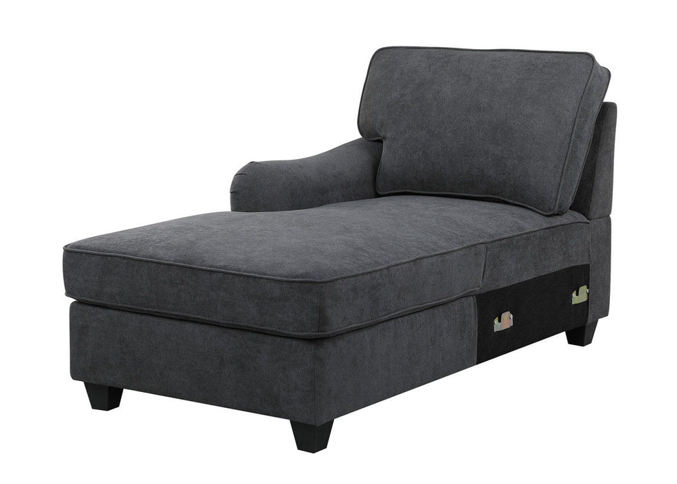 Leo - Woven Double Chaise Modular Sectional Sofa