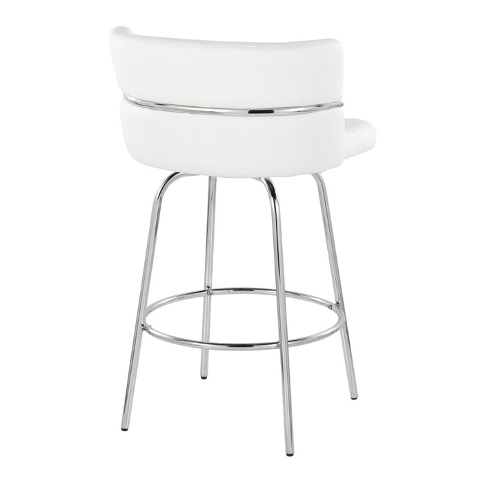 Cinch - Contemporary Fixed Height Counter Stool With Swivel With Round Footrest (Set of 2)