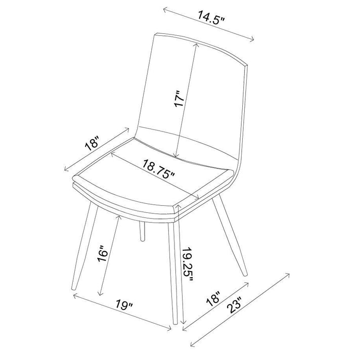 Ortega - Padded Seat Solid Back Dining Side Chair (Set of 2) - Coffee And Black