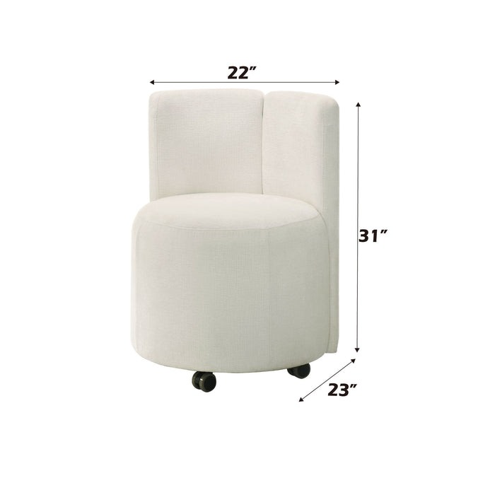 Blayde - Chenille Side Chair With Swivel (Set of 2) - White