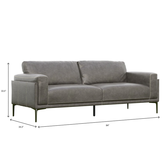 Onyx - Leather Sofa - Gray