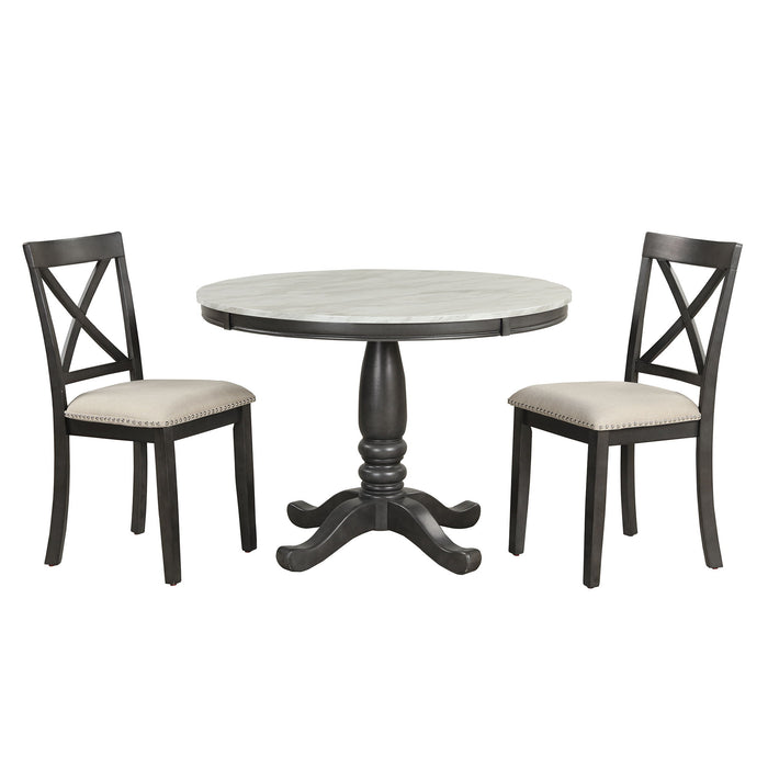 5 Pieces Dining Table And Chairs Set For 4 Persons, Kitchen Room Solid Wood Table With 4 Chairs