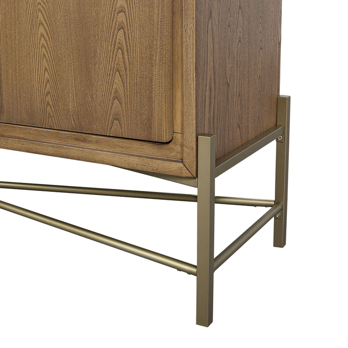 Metal Base Sideboard - Light Brown