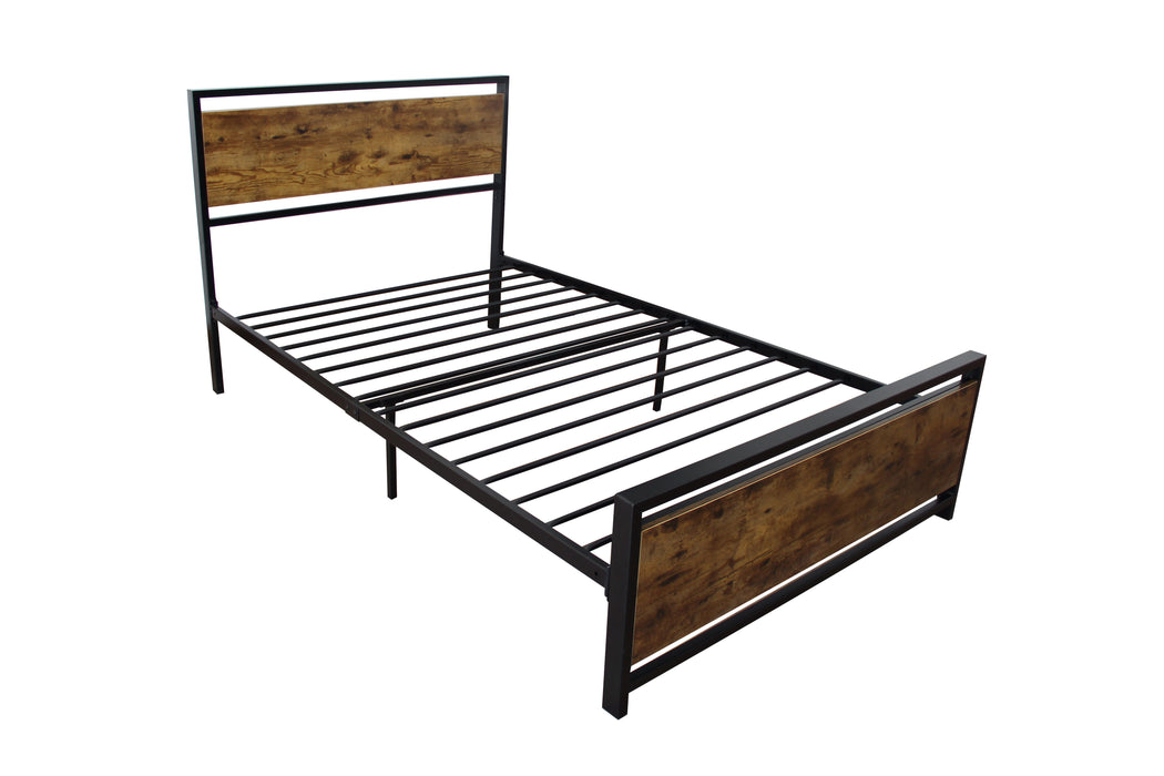 Twin Size Metal Bed Sturdy System Metal Bed Frame, Modern Style And Comfort - Black