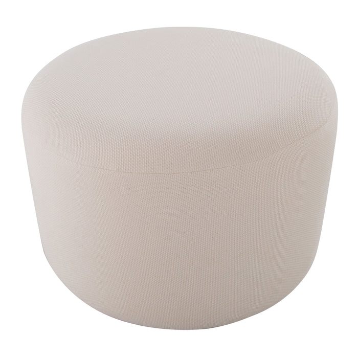 Large Round Pouf - Knitted Beige