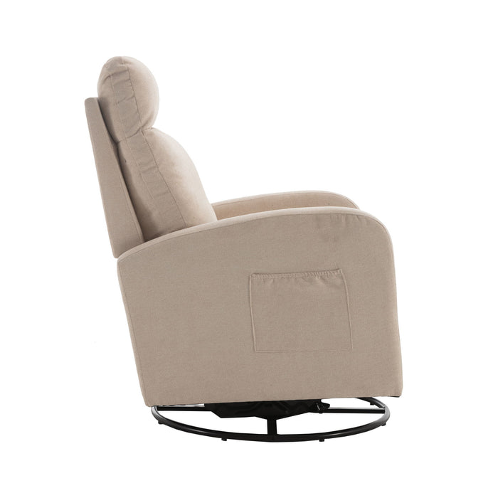 Jiada - Upholstered Swivel Glider Rocking Chair For Nursery Modern Style One Left Bag