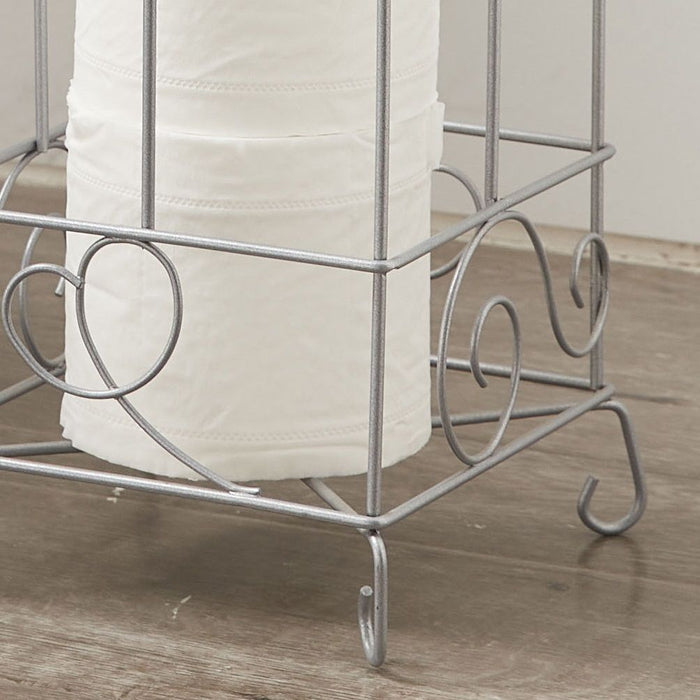 Metal Frame Toilet Paper Holder Stand