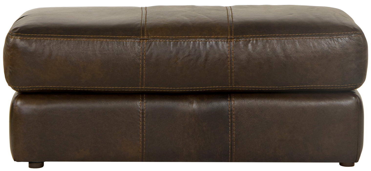 Pavia - Top Grain Italian Leather Match Ottoman - Cocoa