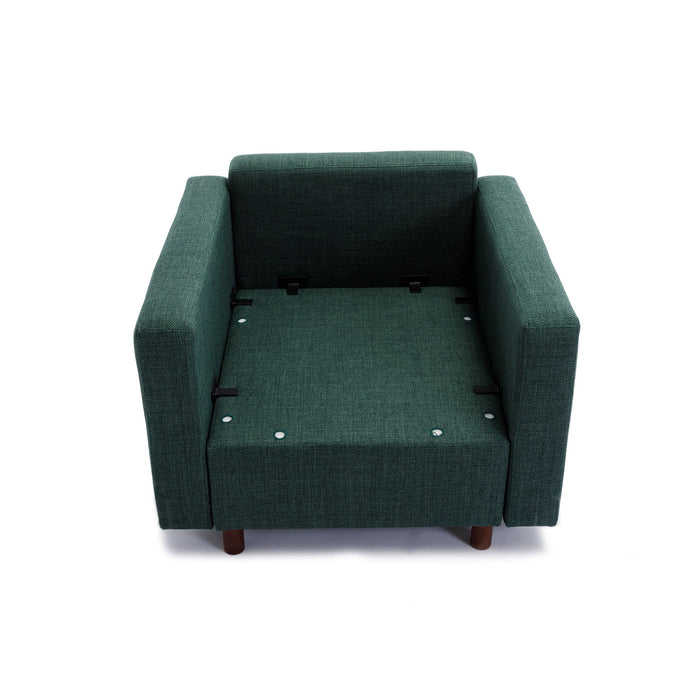 2 Seat Module Sectional Sofa Couch With 1 Ottoman For Living Room, Seat Cushion And Back Cushion Non-Removable And Non-Washable