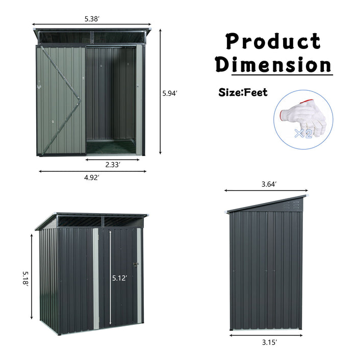 Outdoor Metal Storage Shed Transparent Plate