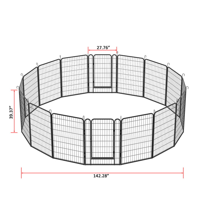 Heavy Duty Metal Playpen With Door, Dog Fence Pet Exercise Pen For Outdoor, Indoor