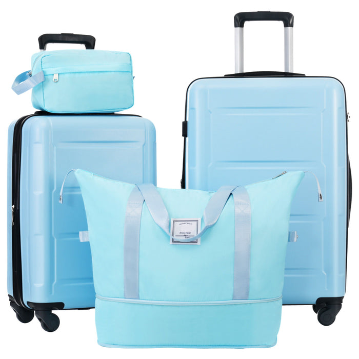 2 Piece Luggage Set With Bags Expanable Spinner Wheels ABS Lightweight Suitcase With Tsa Lock 20" / 24"