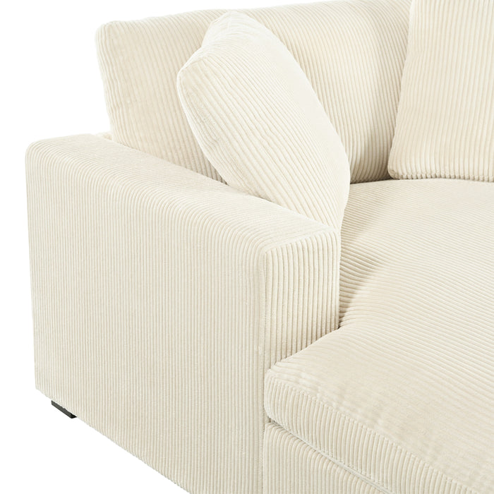 Oversized Chaise, Lounge Chair Classic Design, Soft Fabric, Durable Frame With Solid Wood Legs