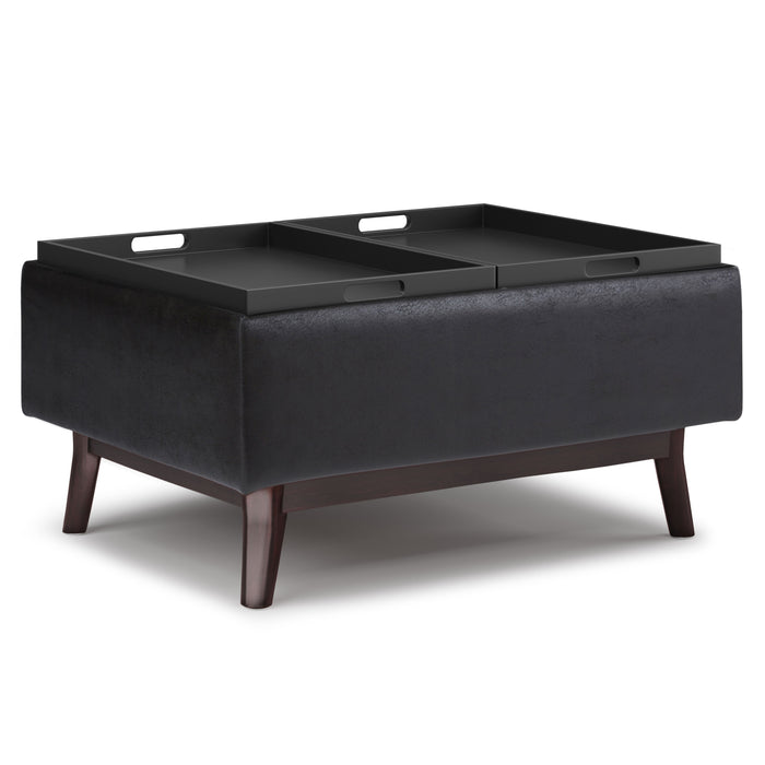 Owen - Tray Top Small Coffee Table Storage Ottoman