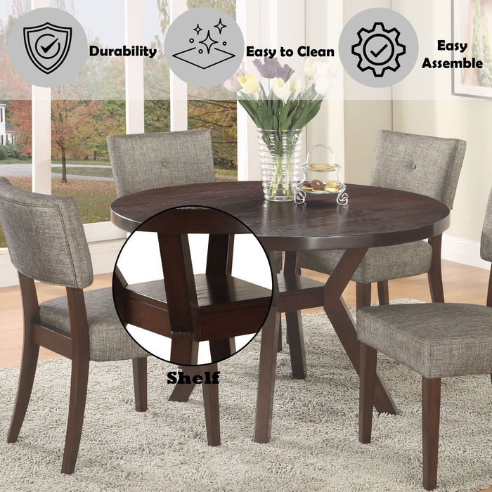 Drake - 5 Pieces Dining Room Set - Espresso / Gray