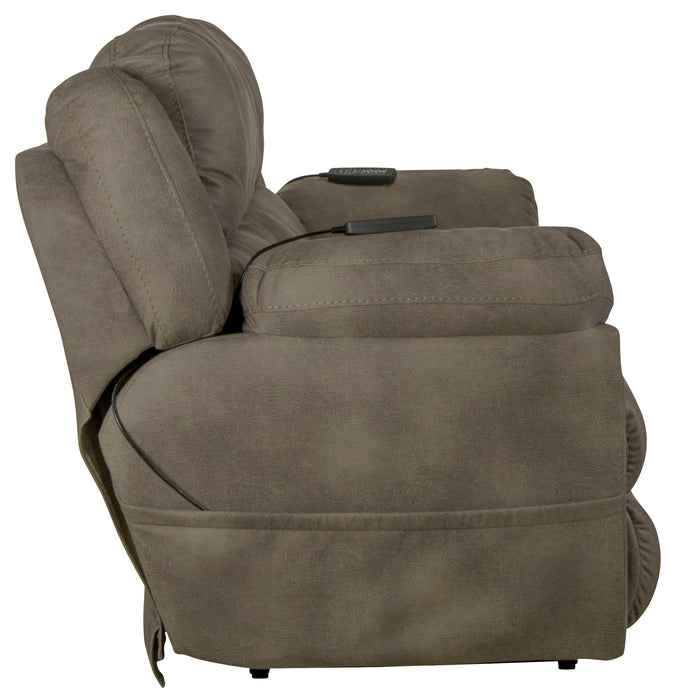 Flynn - Power Lay Flat Reclining Sofa Power Adjustable Headrest & Lumbar and Dual Heat & Massage - Fig