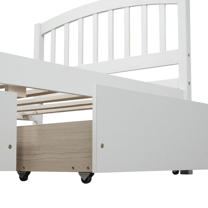 Platform Storage Bed Wood Bed Frame With Two Drawers And Headboard