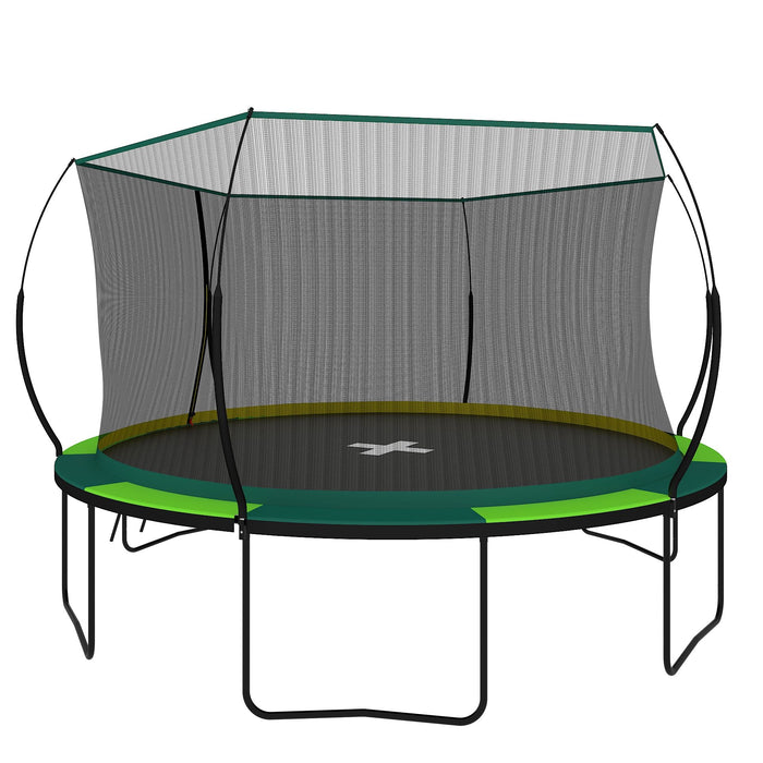 Recreational Trampolines With Enclosure For Kids And Adults With Patented Fiberglass Curved Poles