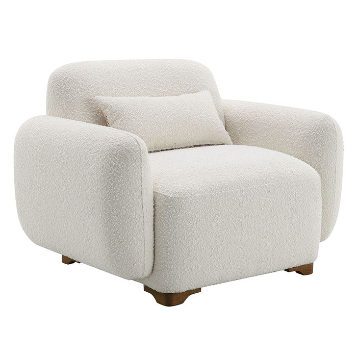 Darius - Chair With Pillow - Beige Boucle