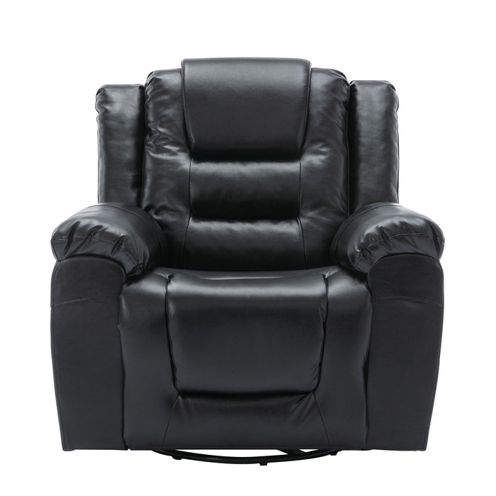 360° Swivel And Rocking Home Theater Recliner Manual Recliner Chair With Wide Armrest For Living Room