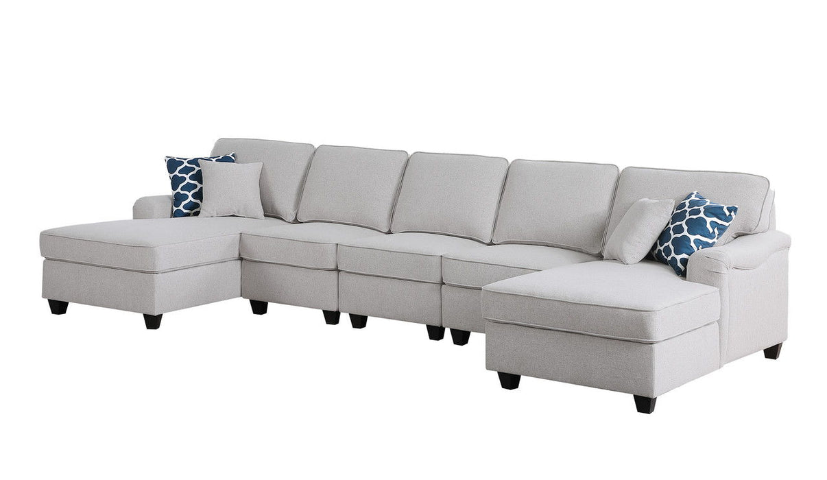Leo - Double Chaise Modular Sectional Sofa