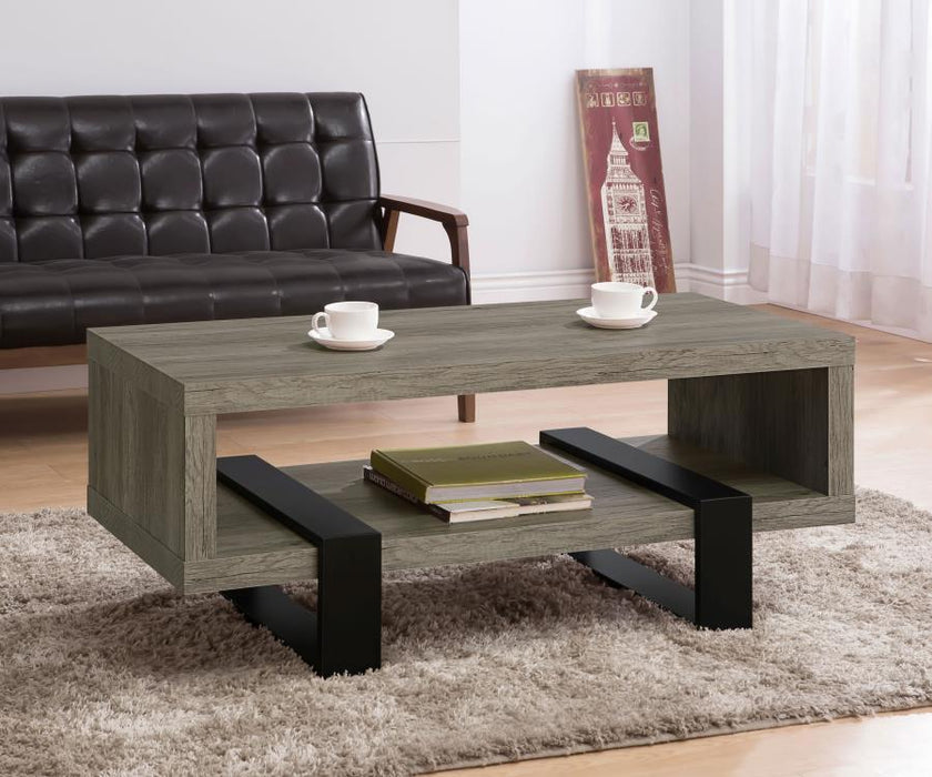 Dinard - Coffee Table With Shelf - Gray Driftwood