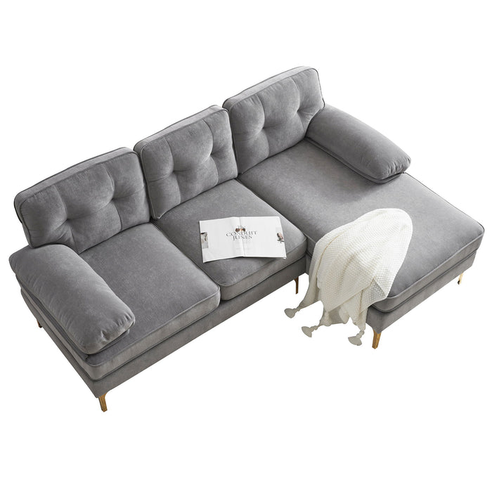 Modern Sectional Sofas Couches Velvet L Shaped Couches For Living Room, Bedroom