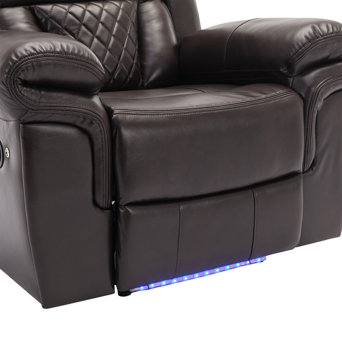 Home Theater Seating Manual Recliner Chair With Led Light Strip For Living Room