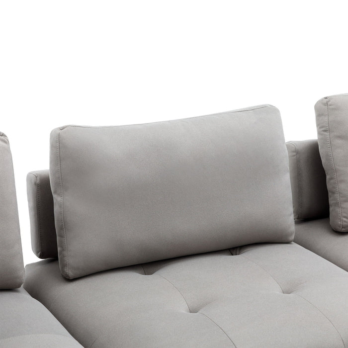 L-Shape Sectional Sofa 3 Seater Couches With A Removable Ottoman, Comfortable For Living Room