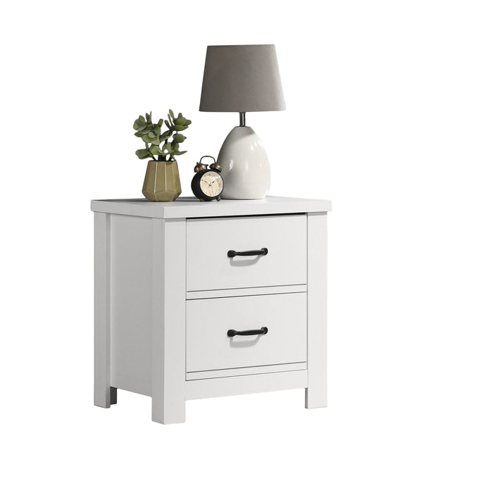 Cassini - 2-Drawer Nightstand Bedside Table - White