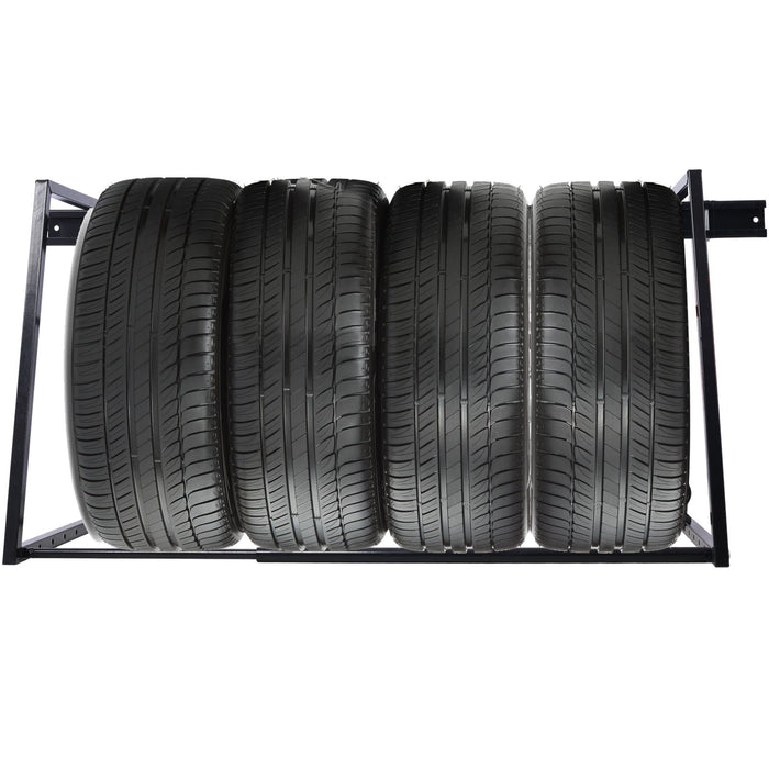 Heavy Duty Adjustable Garage Wall Multi-Tire Rack Storage - Black