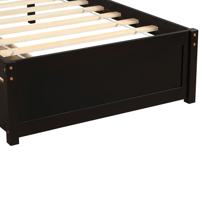 Platform Storage Bed Wood Bed Frame With Two Drawers And Headboard