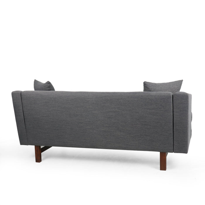 Comfy 3 Seat Sofa With Wooden Legs, For Living Room And Study - Charcoal