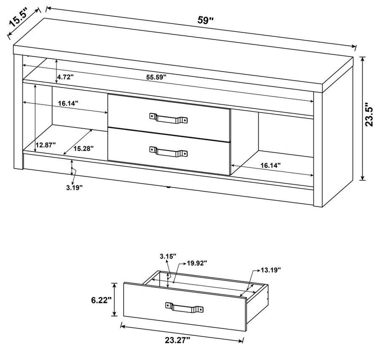 Burke - 2-Drawer TV Console - Gray Driftwood