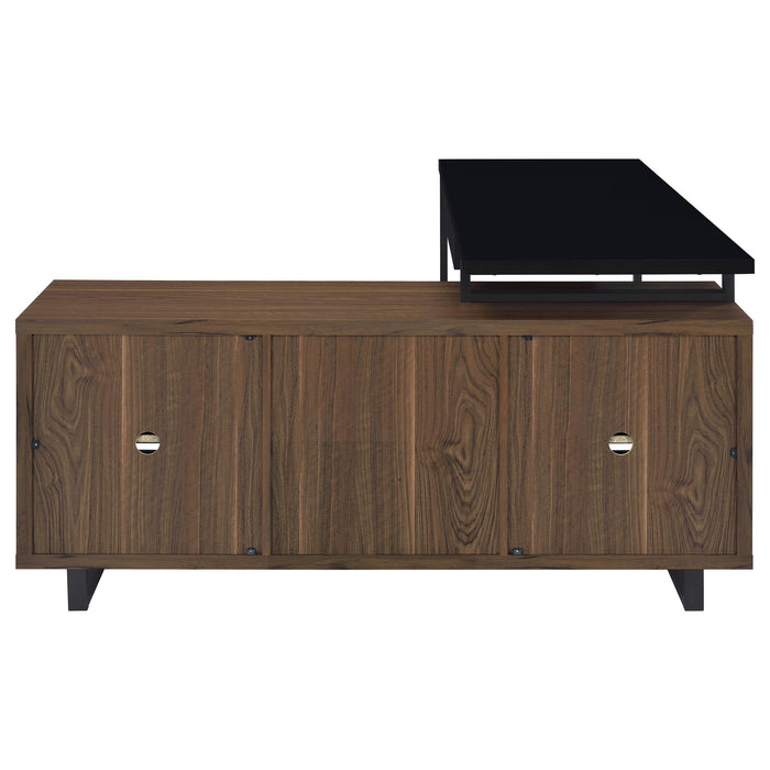 Maddox - L Shape Office Computer Desk - Black / Walnut