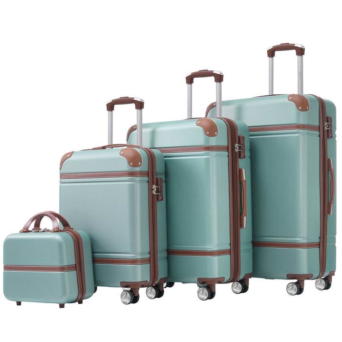 Hardshell Luggage Sets 4 Pieces 20" / 24" / 28" Luggages And Cosmetic Case Spinner Suitcase With Tsa Lock Lightweight