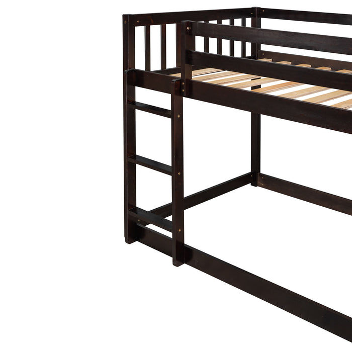 Twin Over Twin Bunk Bed With 4 Drawers And 3 Shelves