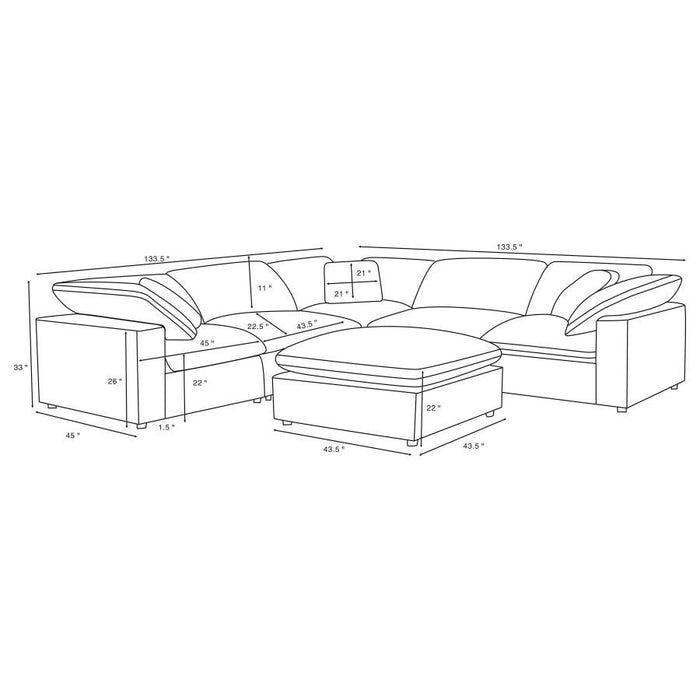 Raleigh - Sectional - Ivory