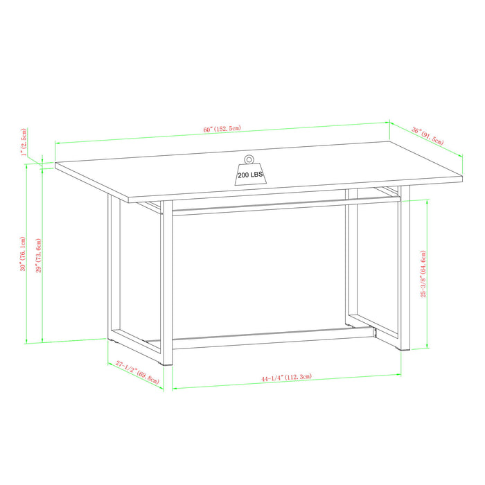 Modern Industrial Rectangle Dining Table - Rustic Oak