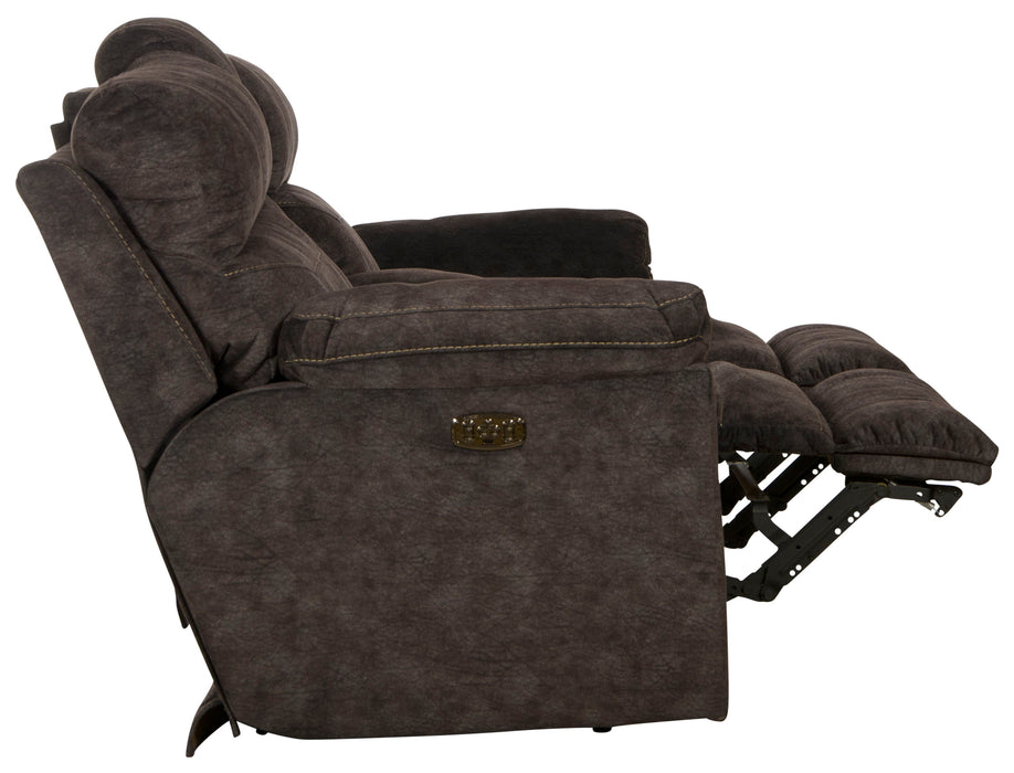 Sedona - Power Hdrst With Lumbar Lay Flat Reclining Console Loveseat With Storage & Cupholders