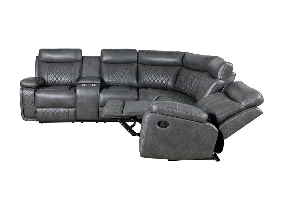 Home Theater Seating Manual Recliner With Cup Holder, Hide - Away Storage PU Reclining Sofa For Living Room, Home Theater