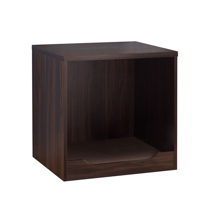 Modern Pet End Table With Removable Mat - Dark Walnut