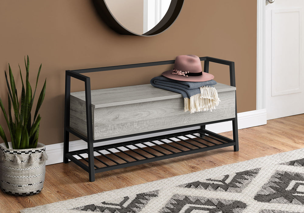 Bench, Entryway, Hallway, Storage, Rectangular, Contemporary, Modern - Gray