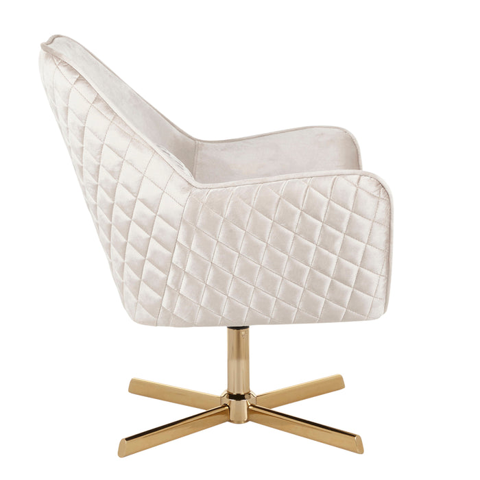 Diana - Contemporary Lounge Chair - Gold / Cream