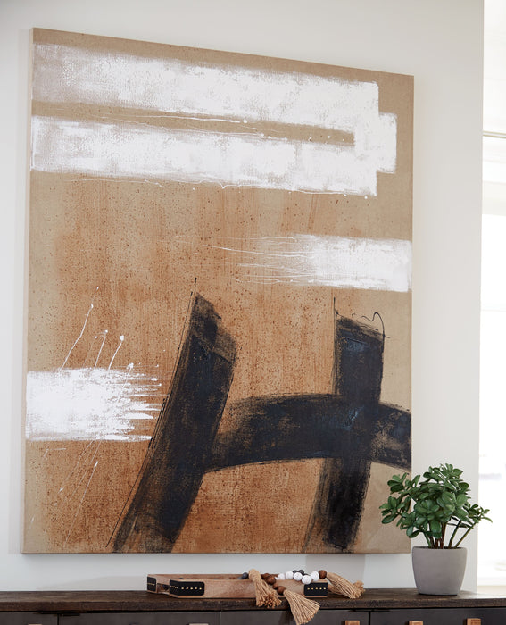 Tamland - Linen / White / Black - Wall Art