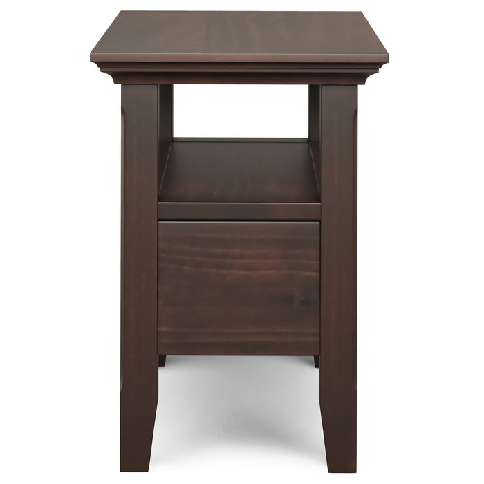 Acadian - Narrow Side Table with Drawer - Brunette Brown