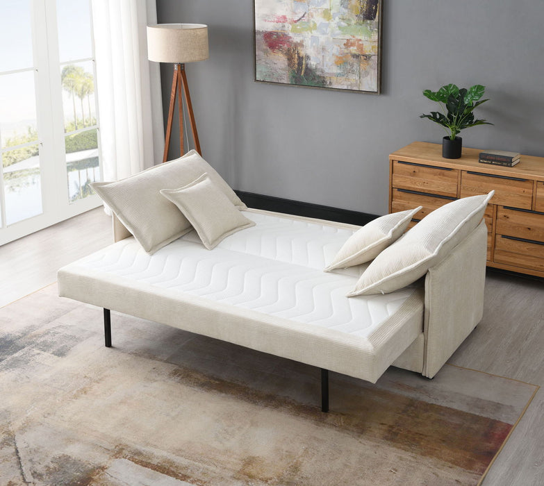 Elisea - Sleeper Sectional Sofa With 2 Toss Pillows - Beige