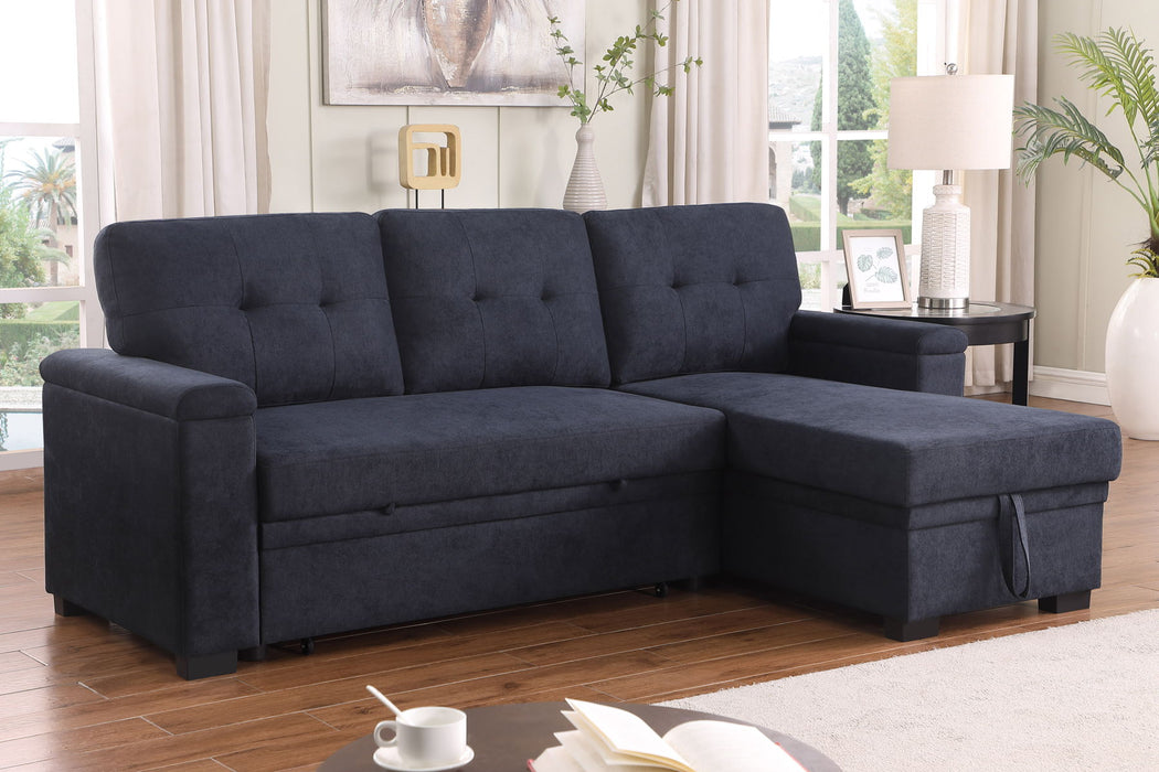 Lucca II  - 84.5"W Reversible Sleeper Sectional Sofa with Storage Chaise