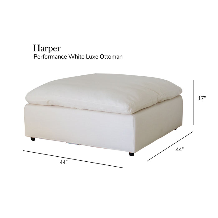 Harper Luxe - Ottoman Performance - White